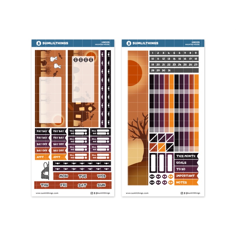 Hobonichi WEEKS Kit – Haunted House – Monthly View