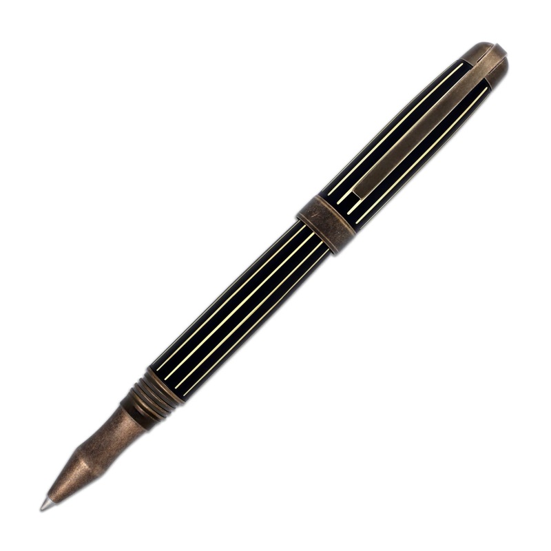 Laban Antique II Rollerball Pen in Rose Gold with Lines