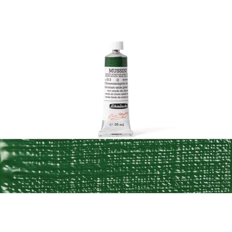 Mussini Oil Colors, 35 mL, #513 Chromium Oxide Green Deep