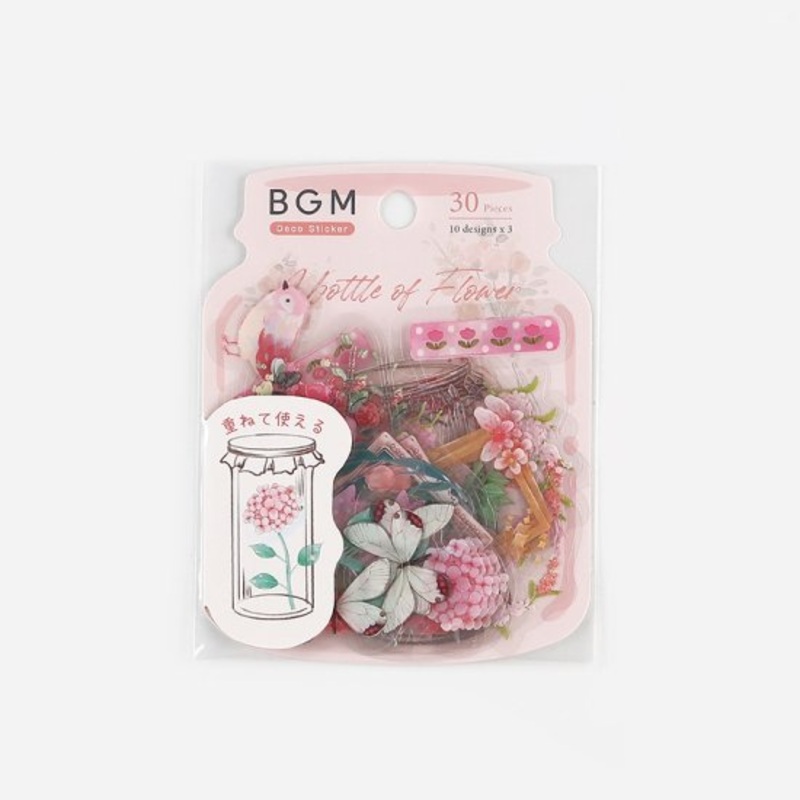 BGM Flake Sticker – Blooming Bottle – Pink