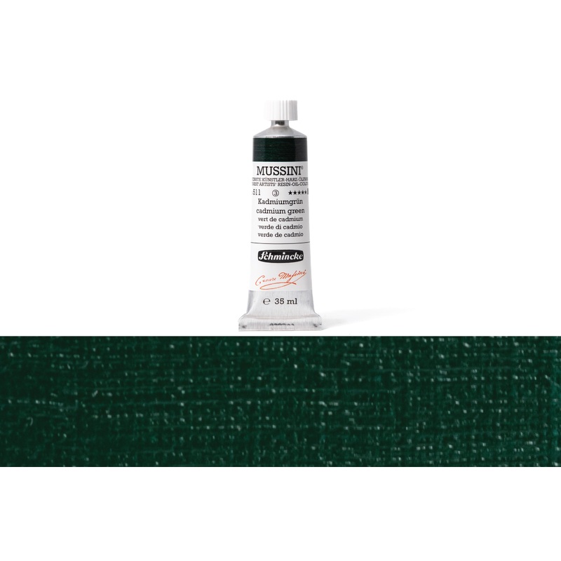 Mussini Oil Colors, 35 mL, #511 Cadmium Green