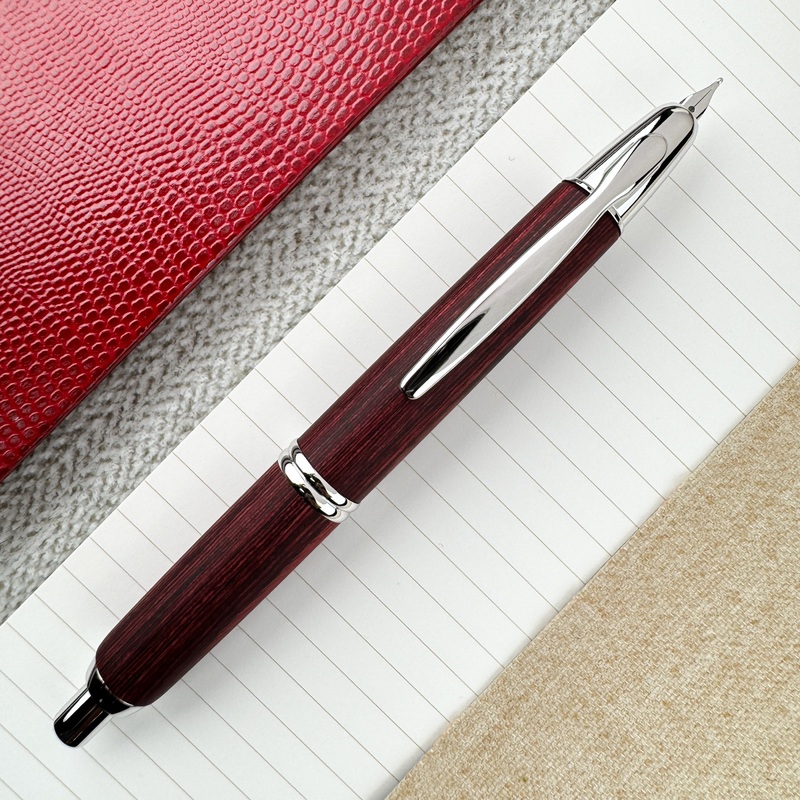 Pilot Vanishing Point Birchwood Fountain Pen – Red