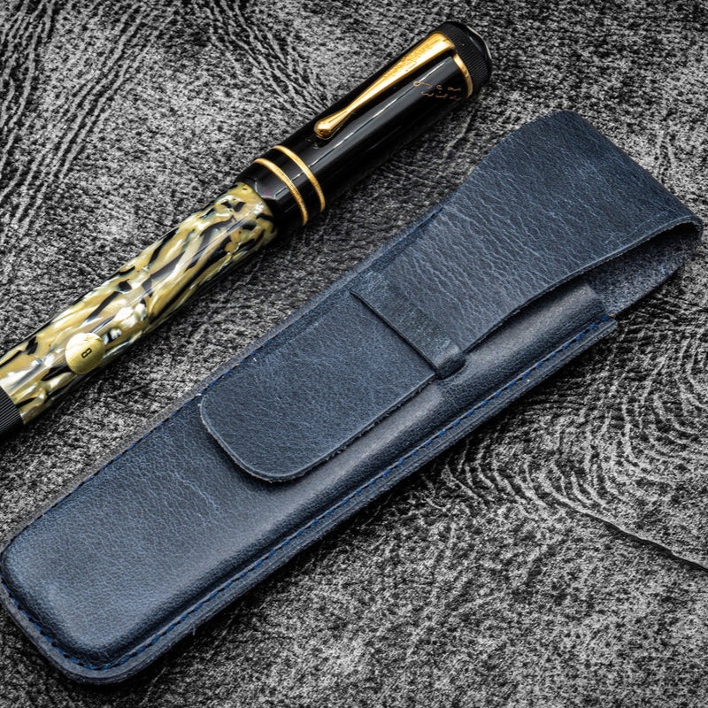 Vintage Slim Leather Pen Sleeve for Single Pen
