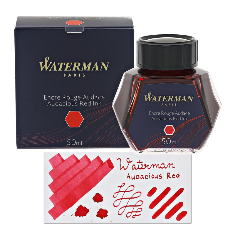 Waterman Bottled Ink in Audacious Red – 50mL