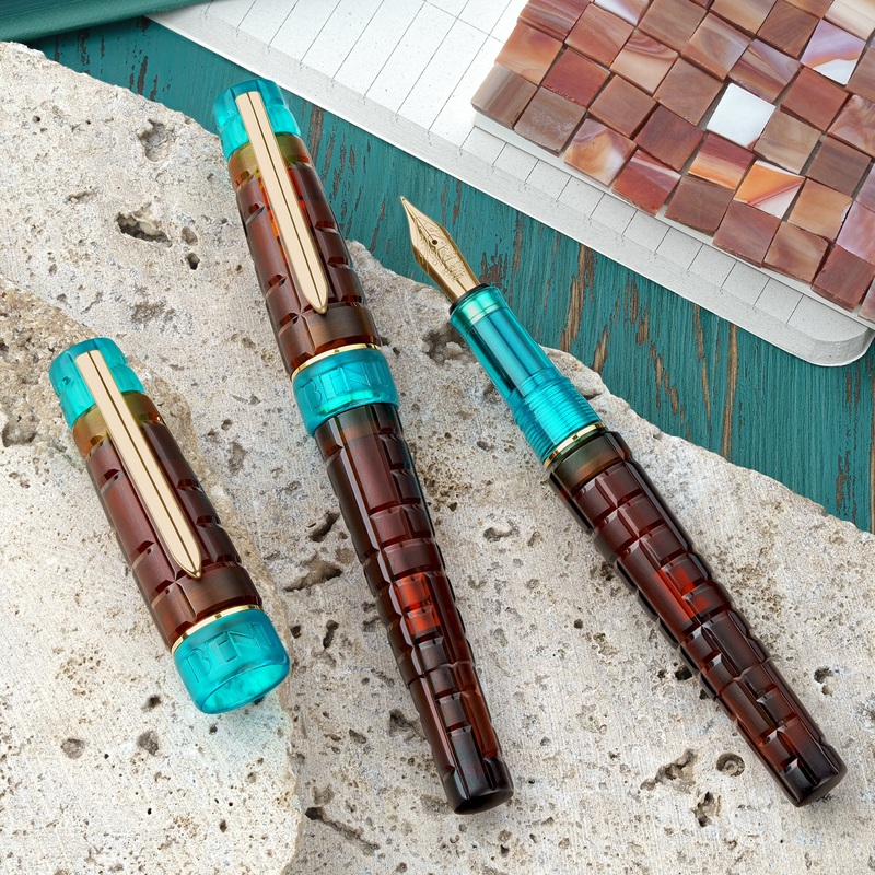Benu Tessera Fountain Pen – Ribbon Turquoise