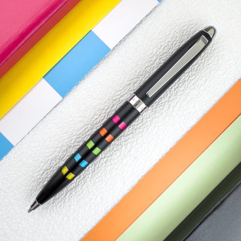 Monteverde llusia Gel Pen – Square Shapes Black Matte with Chrome Trim