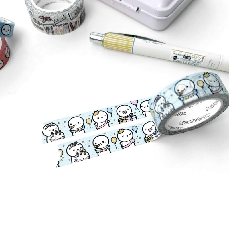 TheCoffeeMonsterzCO Birthday Bash 2.0 Washi Tape – 15mm
