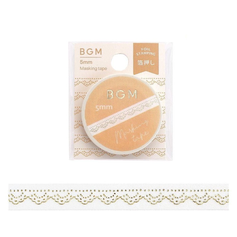 BGM Washi Tape – Life Foil Stamp – Gold Lace