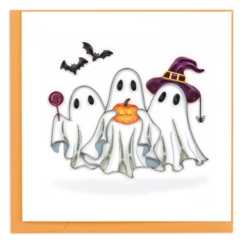 Quilled Ghost Trio Greeting Card