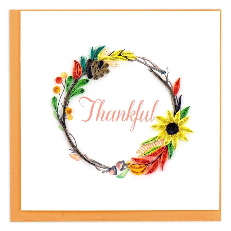 Quilled Thankful Wreath Greeting Card