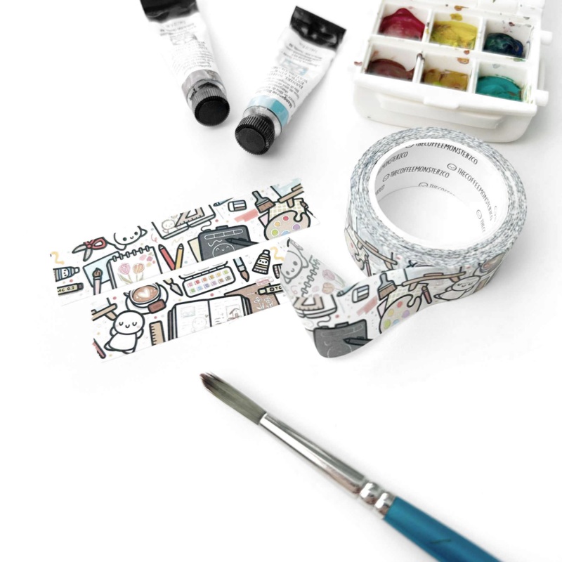 TheCoffeeMonsterzCO An Artsy Desk Washi Tape – 18mm