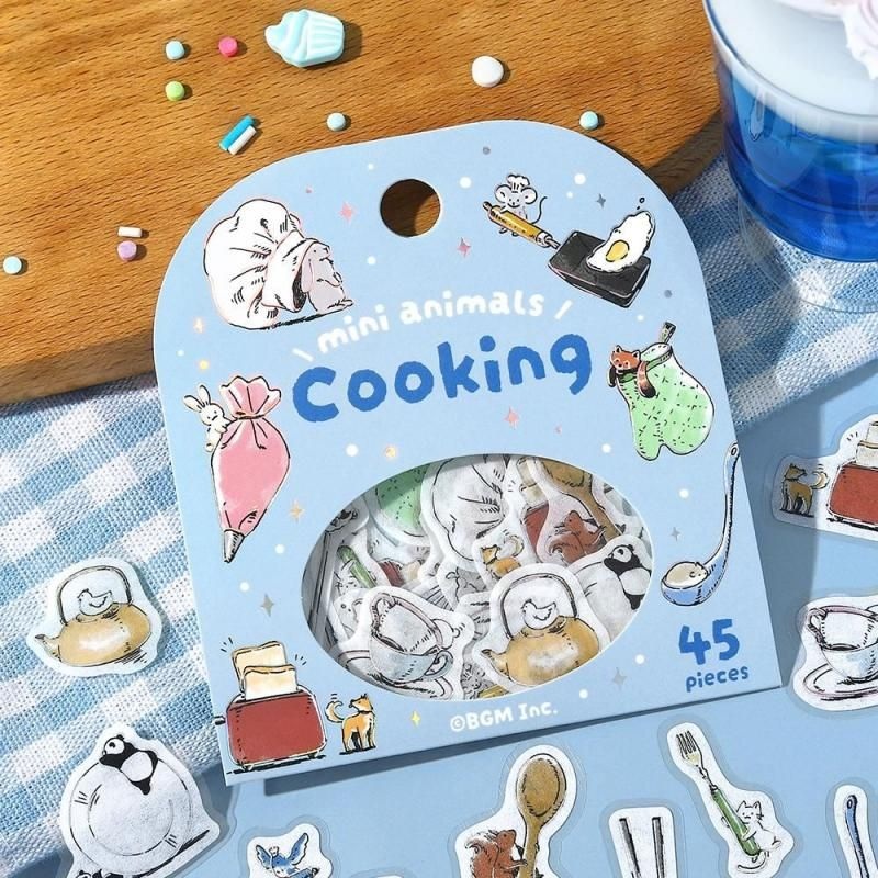 BGM Planner Sticker Flakes – Mini Mini Animals – Cooking