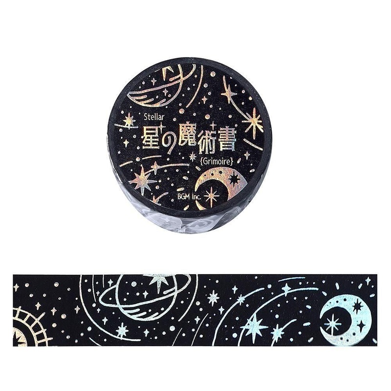 BGM Washi Tape – Star Magic Book – Darkness
