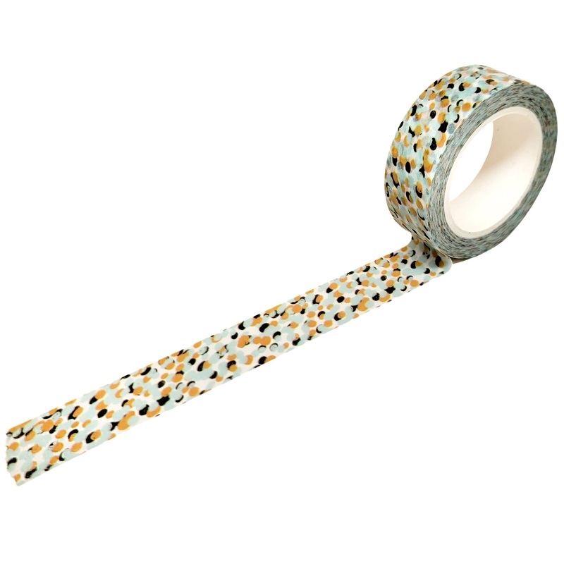Confetti Dot Washi Tape in Aqua, Golden Yellow, and Green