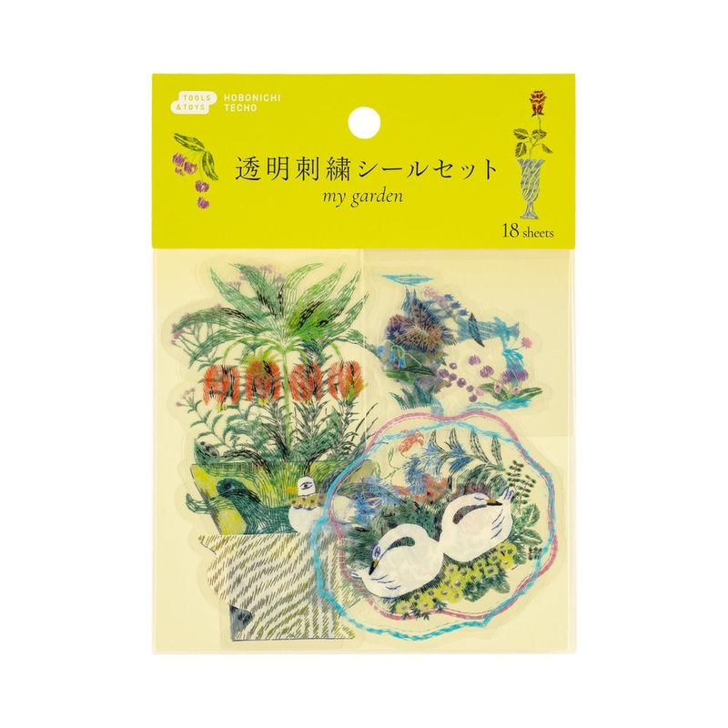 Hobonichi Transparent Embroidery Sticker Set – iyo okumi: My Garden