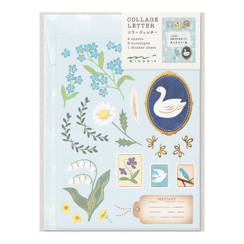 Midori Letter Set – Collage Bird