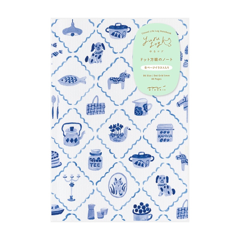 Midori Yuru Log Notebook B6 – Blue Nordic