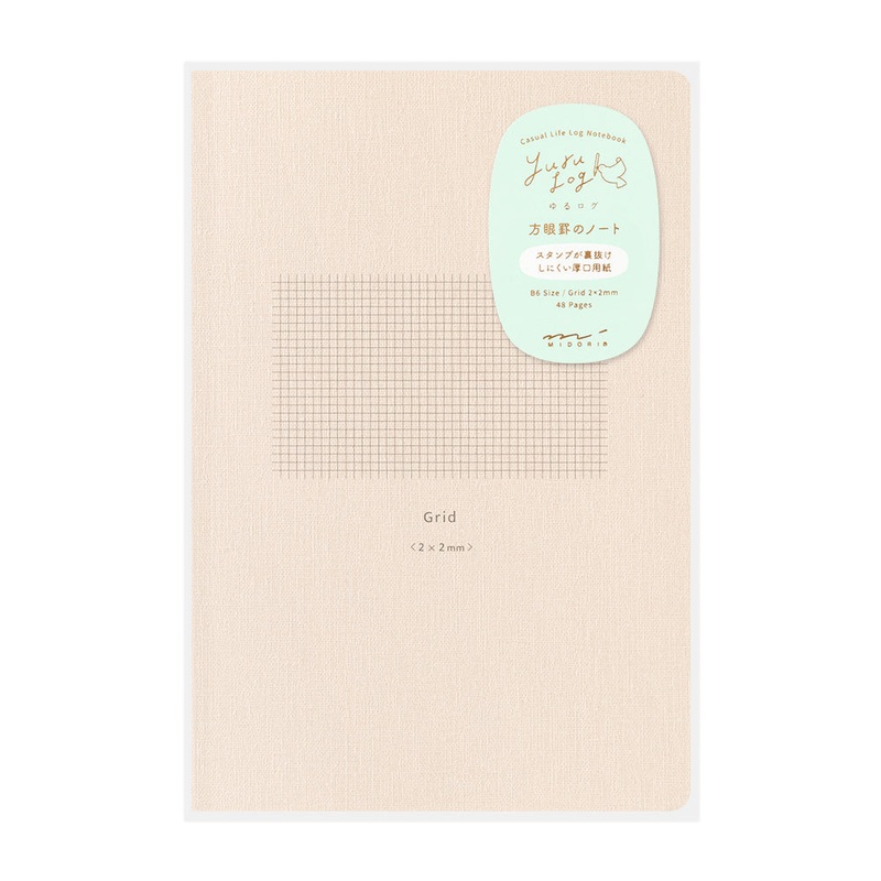 Midori Yuru Log Notebook B6 – Grid 2x2mm