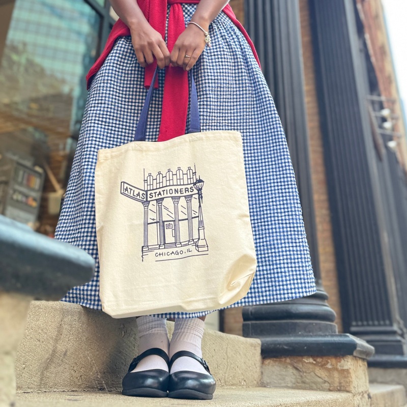 Atlas Stationers Tote Bag – Navy Storefront (Atlas Exclusive)
