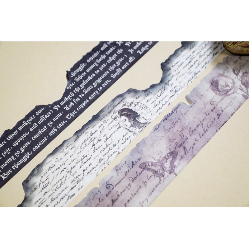 CoraCreaCrafts Burnt Writing Washi Tape Set