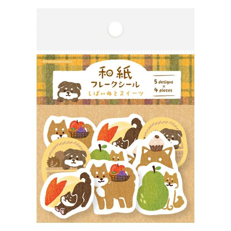 Furukawashiko Flake Stickers – Shiba Inu and Sweets