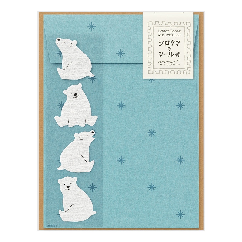 Midori Letter Set with Stickers – Polar Bear