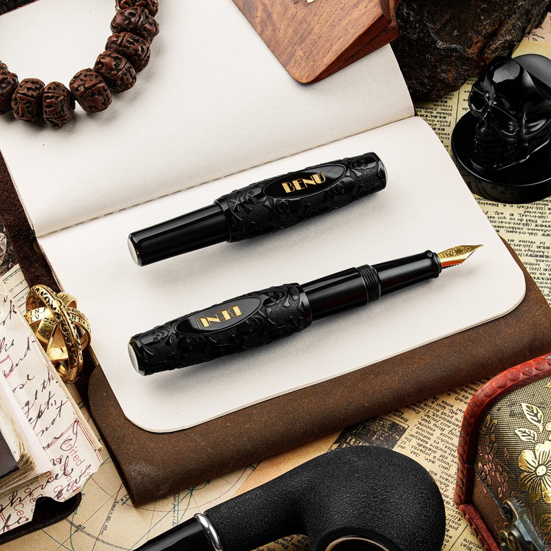 Benu Pixie Fountain Pen – Jolly Roger – Black