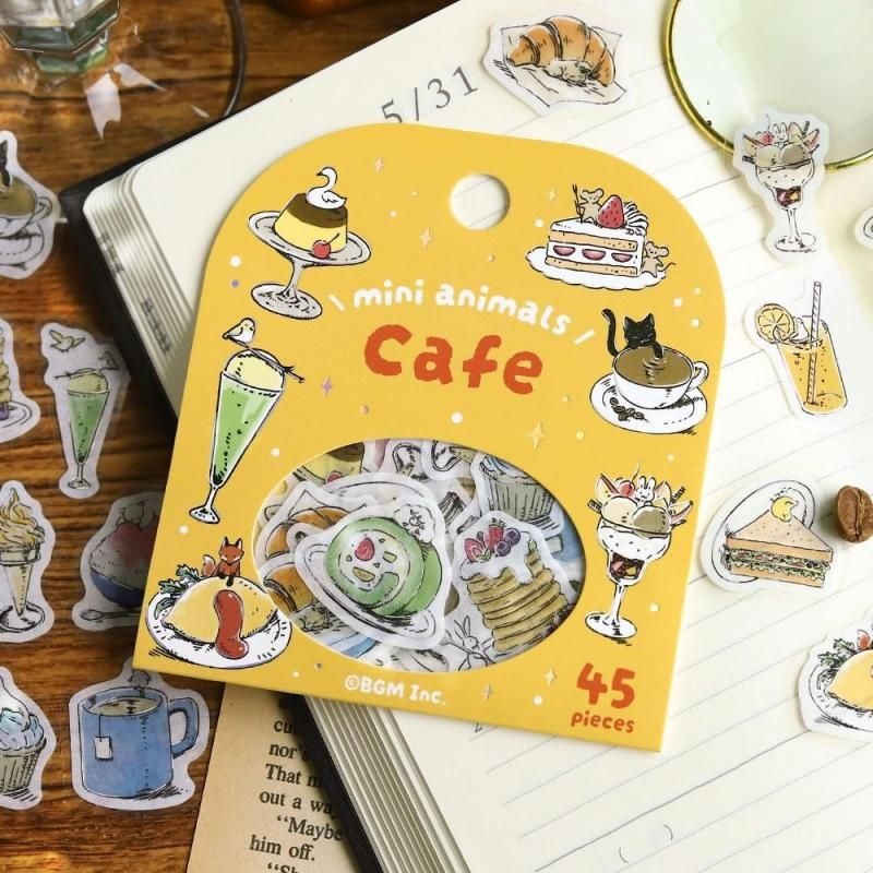 BGM Planner Sticker Flakes – Mini Mini Animals – Cafe