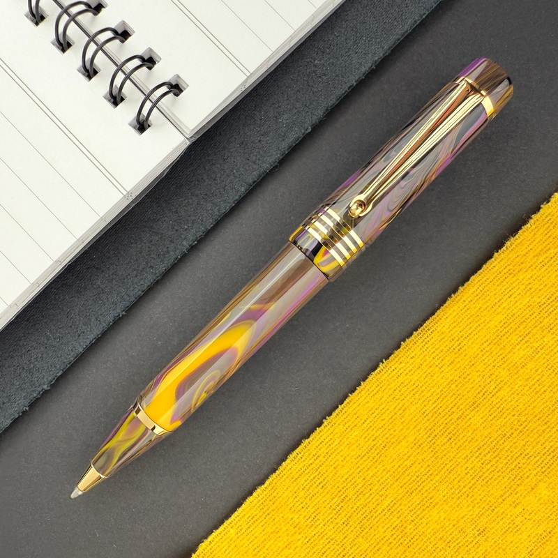 Delta Neo Gallery Ballpoint Pen – Iris (Gold Trim)