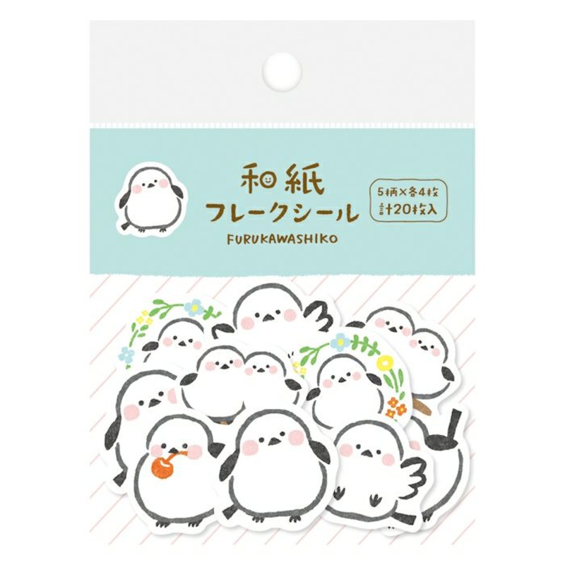 Furukawashiko Flake Stickers – White Bird