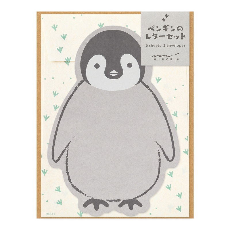 Midori Letter Set – Die-Cut Penguin