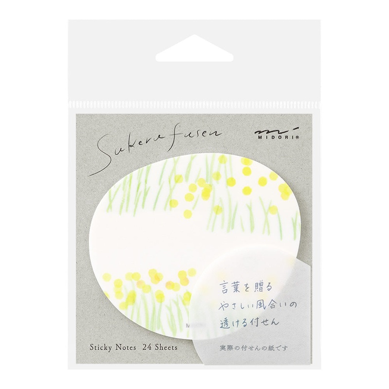 Midori Sticky Notes – Transparent – Flower Garden Yellow