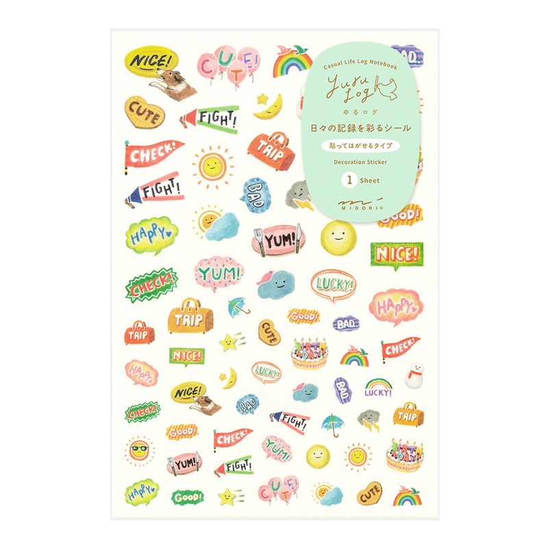 Midori Yuru Log Sticker 1 Sheet – Feeling