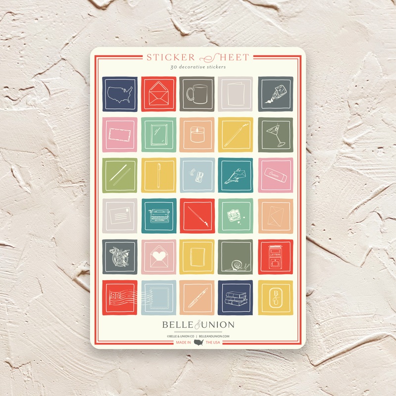 Mini Stationery Icons Sticker Sheet