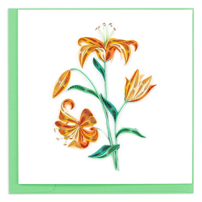 Quilled Tiger Lilies Greeting Card