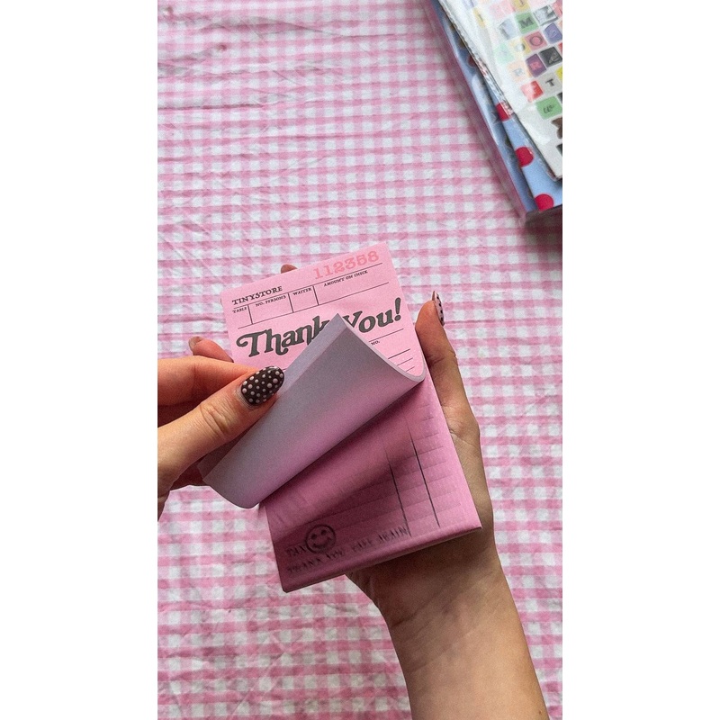 TINY STORE Signature Pink ‘Thank You’ Notepad