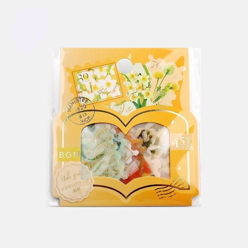 BGM Flake Stickers – Post Office/Botanical Encyclopedia – Yellow