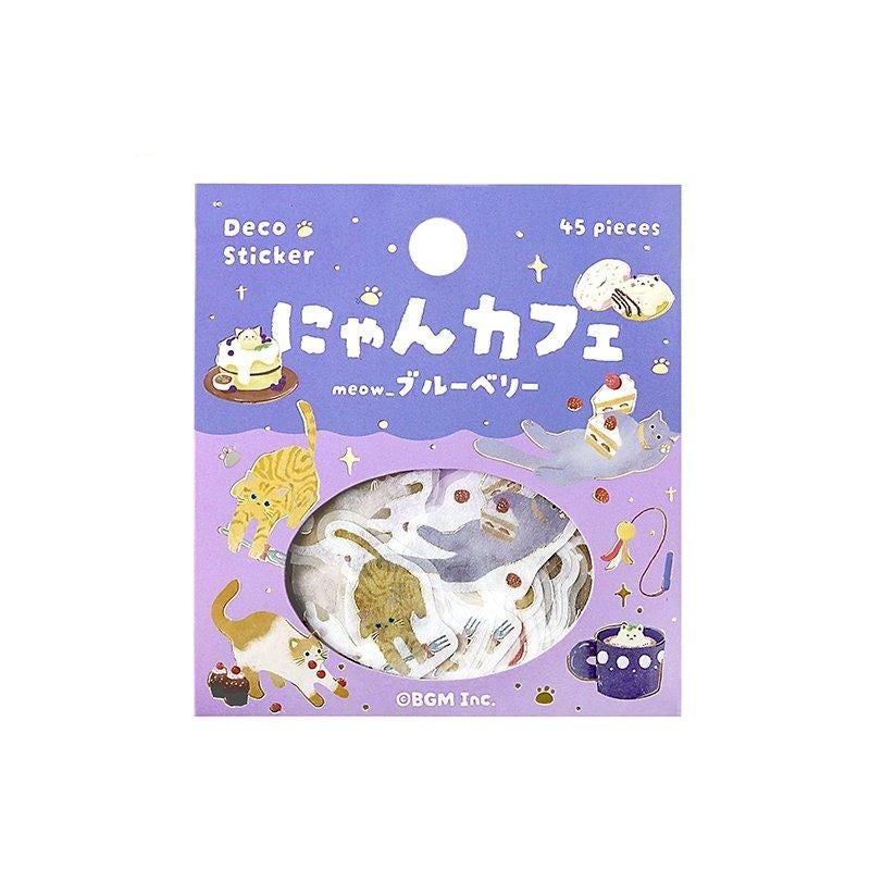 BGM Planner Sticker Flakes – Nyan Cafe – Blueberry