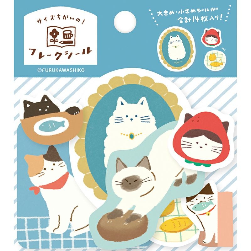 Furukawashiko Flake Stickers – Watashi Biyori – Cats