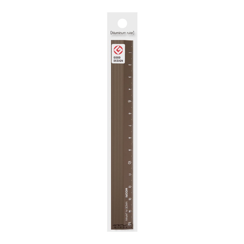 Midori Aluminum Ruler 15cm – Brown