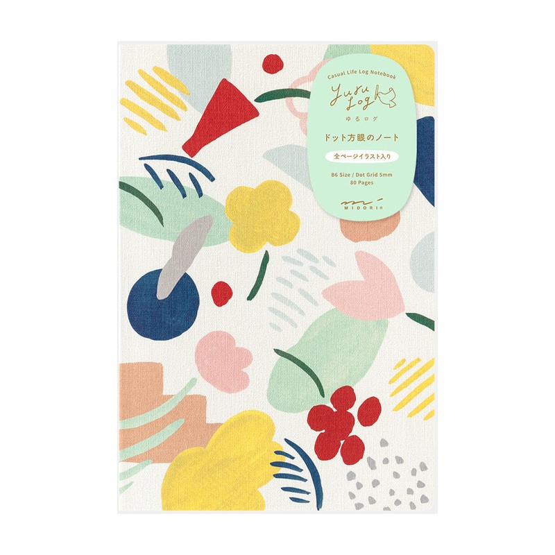 Midori Yuru Log Notebook B6 – Motif Textile