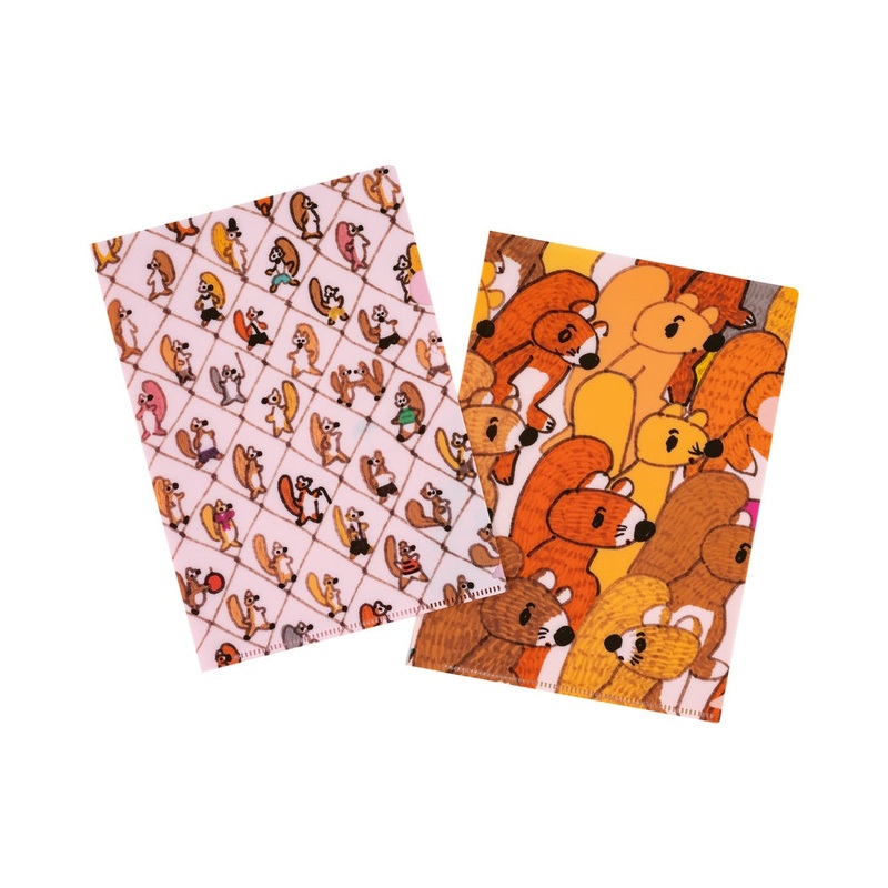 Hobonichi Hobonichi Folder Set of 2 for A5 Size – 100%ORANGE: Squirrel Squadron