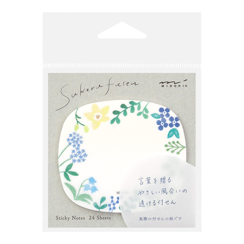 Midori Sticky Notes – Transparent – Wild Flowers