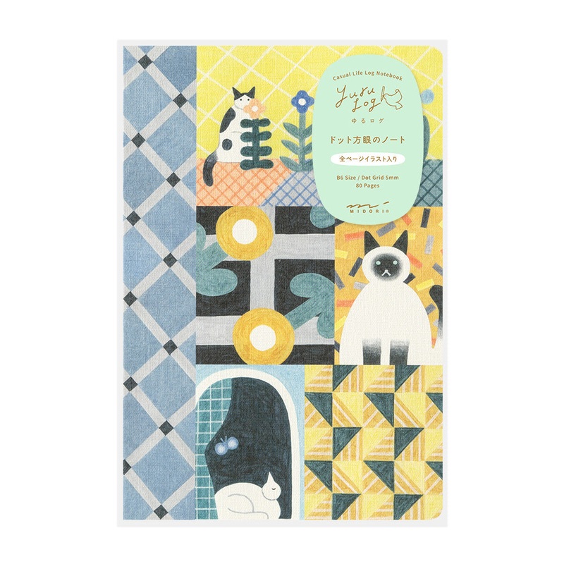 Midori Yuru Log Notebook B6 – Cat