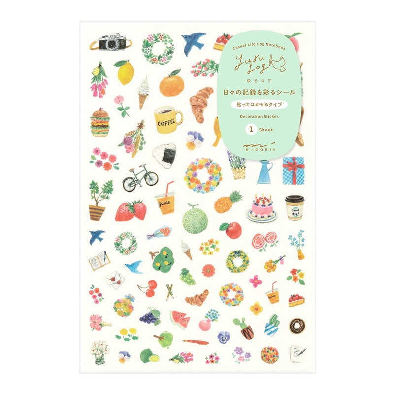 Midori Yuru Log Sticker 1 Sheet – Motif