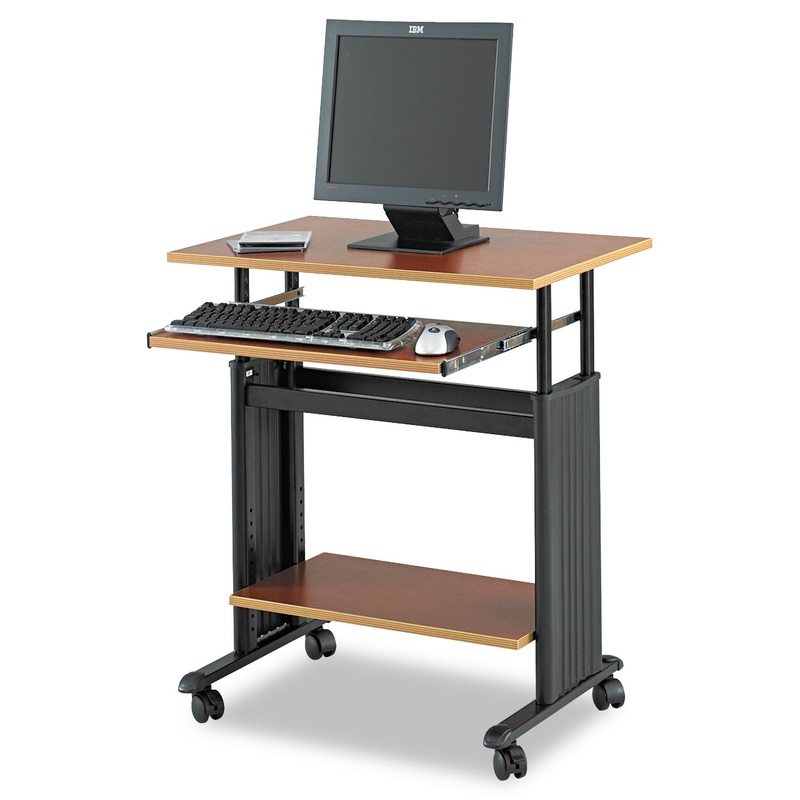 ADJUSTABLE HEIGHT WORKSTATION, 29.5W X 22D X 34H, CHERRY/BLACK