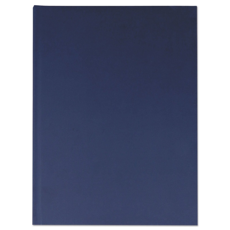 CASEBOUND HARDCOVER NOTEBOOK, WIDE/LEGAL RULE, DARK BLUE, 10.25 X 7.68, 150 SHEETS