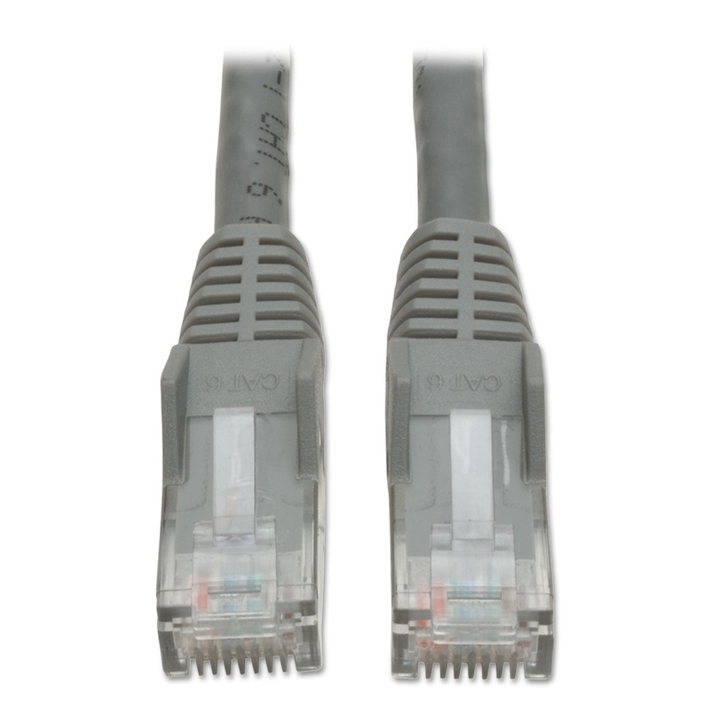 CAT6 GIGABIT SNAGLESS MOLDED PATCH CABLE, RJ45 (M/M), 5 FT., GRAY