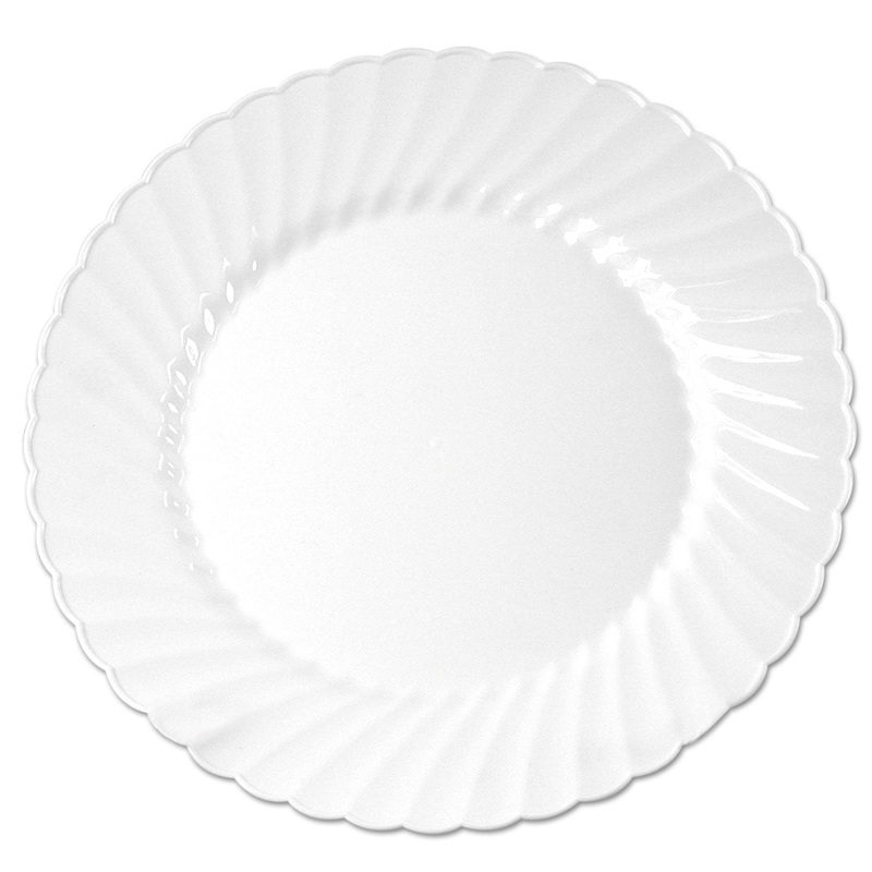 Classicware Plastic Plates, 6″ Dia. White, 12/bag, 15 Bag/carton
