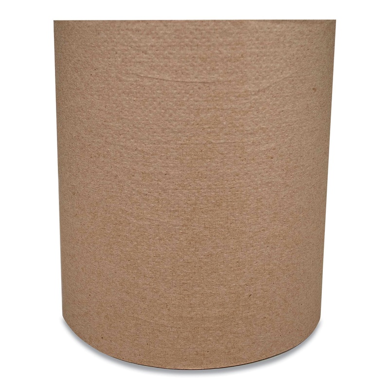 HARDWOUND ROLL TOWELS, 8″ X 800 FT, BROWN, 6 ROLLS/CARTON